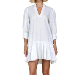 NWT Olivia James Chloe Dress Mini Swing Women’s XS White Cotton Bridal